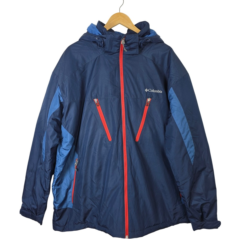 Columbia Mens Antimony IV Ski Jacket XXL Navy Blue Hooded Insulated